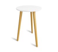 Bamworld - Porte Plante Rond en Bois & Table d'Appoint - Décoration Intérieure & Plantes Vertes - 27.9×30×41.9cm