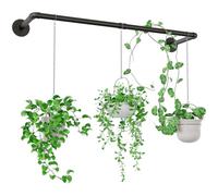 Bamworld Porte-Plantes Suspendues pour Plantes d'Intérieur - Tringle Murale 92 cm pour Plantes en Suspension, Étagère de Fenêtre en Métal - Pot/Chaîne/Plante Non Inclus