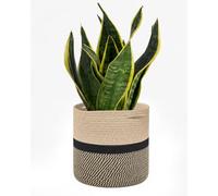 Bamworld Pot de Fleurs tressé avec 30 cm, Brun foncé | Fabriquée en 70 % polyester et 30 % coton, cette housse de jardinière tissée cache les pots de pépinière unis pour une