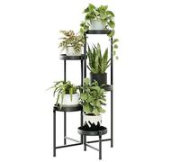 Bamworld Support à fleurs métallique 5 niveaux, étagère moderne pour plantes d'intérieur et d'extérieur, support à plantes robuste avec plusieurs étagères