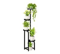 Bamworld Support Plantes Intérieur Haut, Étagère Plante Métal 4 Niveaux Pour Plusieurs Plantes, Porte Plante Extérieur Pour Terrasse, Jardin, Balcon, Salon, Chambre.