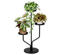 Bamworld Support Plantes Intérieur, Porte Plante Intérieur 3 Niveaux en Métal, Support Plante pour Salon Balcon Chambre, Étagère Plante Multiples Pots, Noir