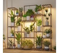 Bamworld Support pour plantes avec lampes de croissance - Grande étagère pour plantes d'intérieur suspendues