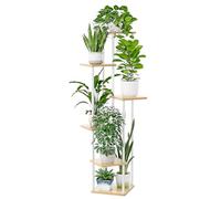 Bamworld Support pour plantes d'intérieur à 6 étages - En métal - Pour l'extérieur - Pour balcon - Décoration de chambre à coucher - Blanc