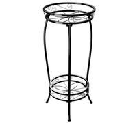 Bamworld Support pour plantes d'intérieur en métal à 2 niveaux - Noir - Grand support pour plantes multiples - Pour terrasse, jardin, balcon, salon