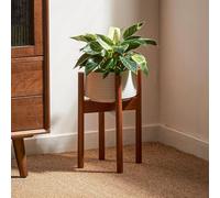 Bamworld Support pour plantes d'intérieur moderne en bambou, largeur réglable de 20,3 à 30,5 cm (pot et plante non inclus) (marron clair)