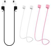 Bamyli 3 PCS Sangles Anti-Perte pour Airpods 1/2/3, Magnétiques Cordon pour Sport Earbuds, Cordon pour Airpods, Fil pour Airpods, Sangles Magnétiques Anti-Perte pour Airpods Pro 1/2(Noir, Blanc, Rose)