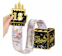 Bamyli Boîte surprise d'anniversaire en argent - Boîte à explosion DIY - Boîte cadeau Happy Birthday - Boîte cadeau mystère pour la famille, les amis