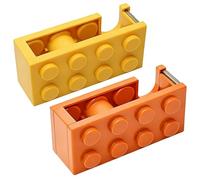 Bamyli Distributeur de ruban adhésif compact avec support de ruban adhésif transparent et cutter tranchant - Distributeur de ruban adhésif Sellotape pour bureau, école, maison - 2 distributeurs de