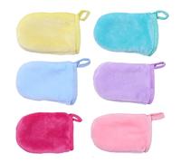 Bamyli Gants de Toilette Bébé 6 Packs Serviettes Visage Lavables en Microfibre, Gants Démaquillants Réutilisables Ultra Doux pour Soins de la Peau