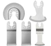Bamyli Lames de Scie Oscillantes Multitool, 5 Pièces Outil Multifonctions Accessoires Béton Décapeur de joints de carrelage Lames Compatible avec DeWalt Makita