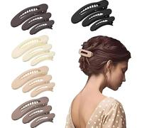 Bamyli Lot de 15 barrettes à cheveux plates et bec de canard pour femme - Antidérapantes pour le quotidien, le sport, les cheveux épais et fins