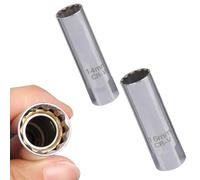 Bamyli Lot de 2 clés à bougie d'allumage - Bougies d'allumage - Clé à bougie d'allumage - Clé à bougie d'allumage - 16 mm - Clé à bougie d'allumage de 14 mm - Pour réparation automobile de moto - 3/8,