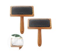 Bamyli Lot de 2 peignes à aiguilles à coussin d'air en bambou pour laine, outils de feutrage à l'aiguille en laine avec poignée en bois massif, brosses à carder en bois pour tapis en laine d'animaux