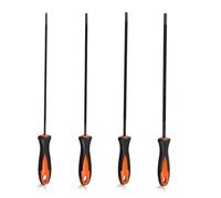 Bamyli Lot de 4 limes rondes pour tronçonneuse, 3,2/4,0/4,8/5,5 mm, avec poignée, affûtage et réparation, tronçonneuses en acier riche en carbone