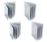 Bamyli Lot de 4 pochettes en PVC pour cartes de crédit avec 2 pochettes perforées à 20 emplacements et 2 pochettes cousues à 10 emplacements, pages de rangement en plastique givré pour cartes