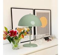 bamyum amyum Lampe de Chevet à Champignon en Métal, Lampe de Bureau avec Câble, Abat-Jour de 26 cm pour Chambre d'Enfant et Adulte, Lustre Salon Rétro Mushroom Menthe Verte