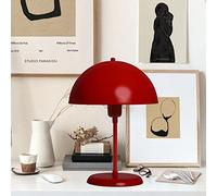 bamyum amyum Lampe de Chevet à Champignon en Métal, Lampe de Bureau avec Câble, Abat-Jour de 26 cm pour Chambre d'Enfant et Adulte, Lustre Salon Rétro Mushroom Rouge