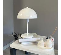 bamyum amyum Lampe de Chevet à Champignon en Métal, Lampe de Bureau avec Câble, Abat-Jour de 26 cm pour Chambre d'Enfant et Adulte, Lustre Salon Rétro Mushroom Blanc