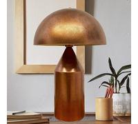 bamyum amyum Lampe de Chevet à Champignon en Métal, Lampe de Bureau avec Câble, Abat-Jour de 30 cm pour Chambre d'Enfant et Adulte, Lustre Salon Rétro Mushroom Couleur Cuivre