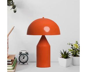 bamyum amyum Lampe de Chevet à Champignon en Métal, Lampe de Bureau avec Câble, Abat-Jour de 30 cm pour Chambre d'Enfant et Adulte, Lustre Salon Rétro Mushroom Orange