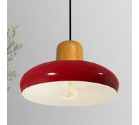 bamyum Androa Plafonnier en Métal de 40 cm, Lampe Plafond Luminaire pour Cuisine, Salle à Manger, Bureau, Lustre Salon Vintage, Plafonnier Chambre, Lampe Plafond E27, Luminaire Rouge