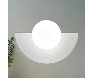 bamyum Applique Murale Intérieure et Exterieur, Luminaire Chambre Moderne avec Boule de Verre Blanc, Cuisine, Salle de Bain, Couloir, Lampe Murale en Metal, Applique Murale Blanc