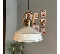 bamyum Asletl-35 Lampe à Suspendre Industrielle, Abat-Jour de 35 cm, Lampes de Cuisine Modernes en Métal E27 pour le Salon et la Salle à Manger, Blanc