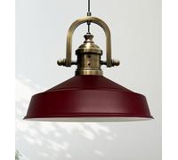 bamyum Asletl-Finke Lampe à Suspendre Industrielle, Abat-Jour de 40 cm, Lampes de Cuisine Modernes en Métal, Lampe à Suspendre E27 pour le Salon et la Salle à Manger, Bordeaux