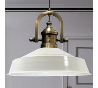 bamyum Asletl-Finke Lampe à Suspendre Industrielle, Abat-Jour de 40 cm, Lampes de Cuisine Modernes en Métal, Lampe à Suspendre E27 pour le Salon et la Salle à Manger, Blanc