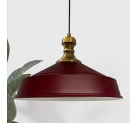 Bamyum Asletl-Knob Lampe suspendue industrielle abat-jour 40 cm, lampe moderne métal cuisine salle à manger, suspension bordeaux