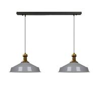 bamyum Asletl-Knob Suspension Luminaire Industrielle Rétro en Metal Lot de 2, Lustre de Salon Vintage, Éclairage de Plafond pour Chambre, Cuisine, Lampe Suspendue, Gris