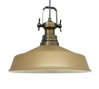 bamyum Asletl Lampe à Suspendre Industrielle, Abat-Jour de 40 cm, Lampes de Cuisine Modernes en Métal, Lampe à Suspendre E27 pour le Salon et la Salle à Manger, Beige