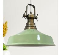 bamyum Asletl Lampe à Suspendre Industrielle, Abat-Jour de 40 cm, Lampes de Cuisine Modernes en Métal, Lampe à Suspendre E27 pour le Salon et la Salle à Manger, Vert Menthe