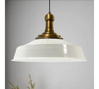 bamyum Asletl Long-Knob Suspension Luminaire Industrielle de 41 cm, Suspension Luminaire Vintage en Métal, Lustre Cuisine Vintage, Lampe à Suspendre E27, Salon, Salle à Manger, Lampe à Suspendre Blanc