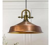 bamyum Asletl-Marine Lampe à Suspendre Industrielle, Abat-Jour de 41 cm, Lampes de Cuisine Modernes en Métal, Lampe à Suspendre E27 pour le Salon et la Salle à Manger, Couleur Cuivre
