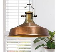 bamyum Asletl Suspension Luminaire Industrielle Rétro en Metal de 40 cm, Lustre de Salon Vintage, Éclairage de Plafond Chambre, Cuisine, Lampe Suspendue, Suspension Luminaire Industrielle Tono Cuivre