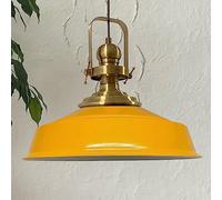 bamyum Asletl Suspension Luminaire Industrielle Rétro en Metal de 41 cm, Lustre de Salon Vintage, Éclairage Plafond de Chambre, Cuisine, Lampe Suspendue, Jaune Foncé