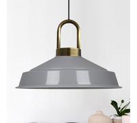 bamyum Asletl Suspension Luminaire Industrielle Rétro en Metal de 41 cm, Lustre de Salon Vintage, Éclairage de Plafond pour Chambre, Cuisine, Plafonnier Suspension, Lampe Suspendue, Gris