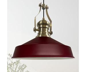 bamyum Asletl Suspension Luminaire Industrielle Rétro en Metal de 41cm, Lustre de Salon Vintage, Éclairage de Plafond pour Chambre, Cuisine, Lampe Suspendue, Suspension Luminaire Industrielle Bordeaux