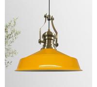 bamyum Asletl Suspension Luminaire Industrielle Rétro Metal de 41cm, Lustre de Salon Vintage, Éclairage de Plafond pour Chambre Cuisine, Lampe Suspendue, Suspension Luminaire Industrielle Jaune Foncé