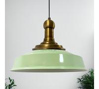 Bamyum Asletl Suspension Luminaire Vintage Industrielle 41 cm en Métal, Lustre Cuisine, Lampe à Suspendre E27 pour Salon, Salle à Manger, Vert Menthe
