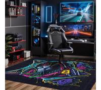 bamyum Blackcat Tapis de Jeu imprimé Chenille Impression Machine Fabriqué pour Salle de Jeux, Chambre à Coucher, Jeu vidéo Lavable 120 x 180 cm