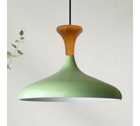 bamyum Champion Lampe à Bois Suspension Moderne en Metal de 35 cm, Lustre de Salon, Chambre, Cuisine, Suspension Luminaire Plafonnier, Éclairage de Plafond, Lampe Suspendue Vert Menthe