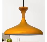 bamyum Champion Lampe à Bois Suspension Moderne en Metal de 35 cm, Lustre de Salon, Chambre, Cuisine, Suspension Luminaire Plafonnier, Éclairage de Plafond, Lampe Suspendue Jaune Foncé