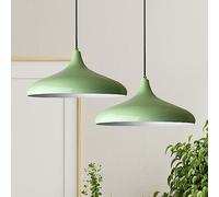 bamyum Champion Lot de 2 Suspension Luminaire Vintage, Lustre Salon de 35 cm, Lustre Cuisine en Métal, Lampe E27 Vintage pour Chambre, Suspension Luminaire pour Salle à Manger, Couloir, Menthe Verte