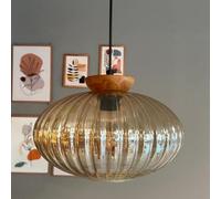 Bamyum Elegant Suspension Luminaire Verre Rétro en Metal de 30 cm, Lustre de Salon Vintage, Éclairage de Plafond pour Chambre et Cuisine