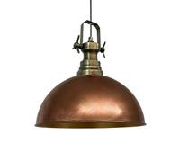 bamyum Fabrique Suspension Luminaire en Metal de 40 cm, Plafonnier Vintage Peinte à la Main, Lustre Salon, Cuisine, Chambre, Salle à Manger, Couloir, Lampe Ronde E27, Ton Cuivré