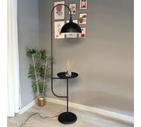 bamyum Gorkiede Lampadaire Métal, Lampadaire Salon, Lampadaire Moderne pour Chambre à Coucher, Chambre D'enfant avec Douille E27, 30 Cm de Large, Abat-Jour Réglable, Lampadaire avec Rangement, Noir