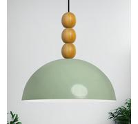 bamyum Holz Champion Suspension Industrielle Plafonnier, 26 cm Abat-Jour Plafonnier, Suspension Industrielle, E27 Lumières Pour Salon & Salle À Manger, Luminaire Suspendu Vert Menthe